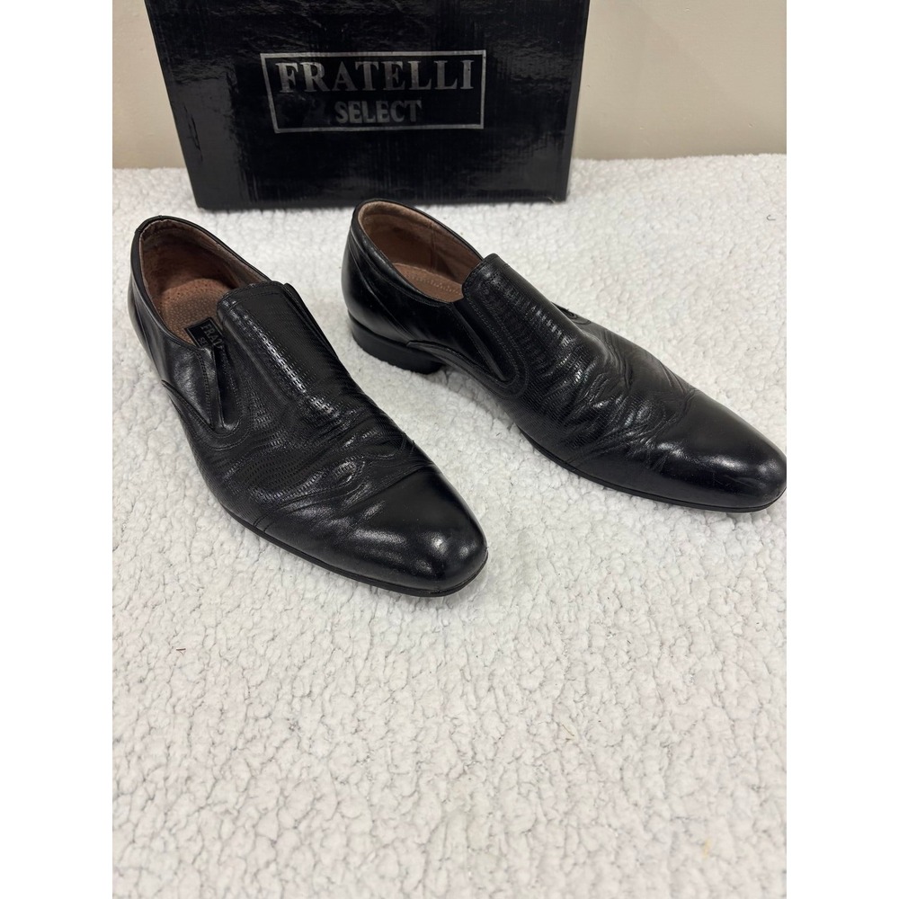 Fratelli Select 10 Black‎ Leather Mens Slip On Loafers Casual Vintage Shoes
